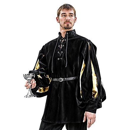 Moschettiere Camicia con maniche a taglio - Armand nero/oro
