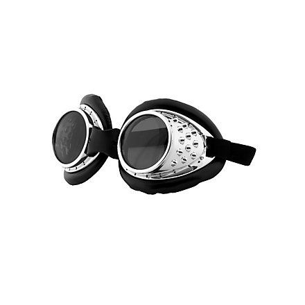 Occhiali da aviatore steampunk argento
