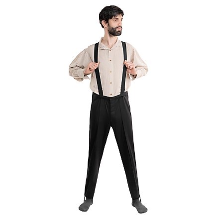 Pantalón De Uniforme Con Tirantes Negro