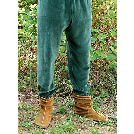 Pantalon de velours médiéval vert