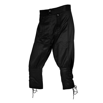 Pantalón Hasta La Rodilla Con Cordones Decorativos Negro