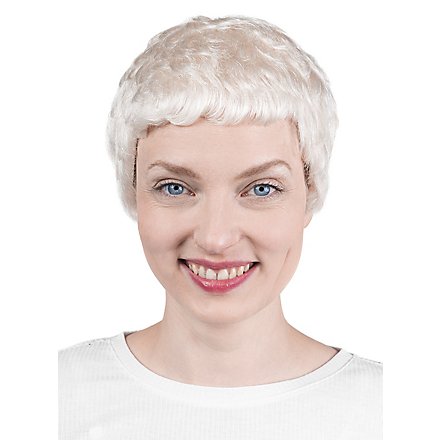 Parrucca corta Ceasar Cut bianca