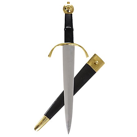 Parry dagger with pommel and parry made of brass - B-Ware