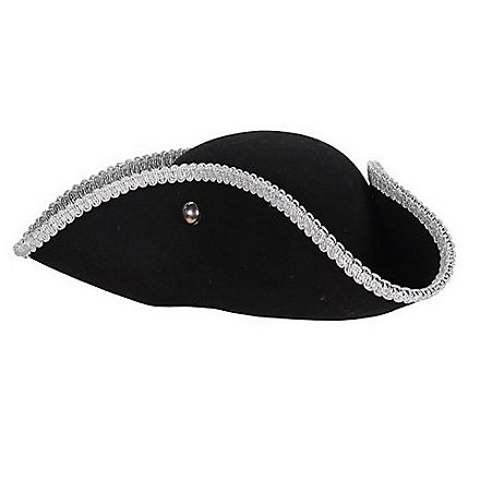 Pirate hat with silver braid