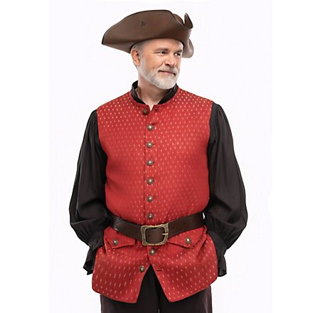 Piratenweste in Samtoptik - James Hook, rot