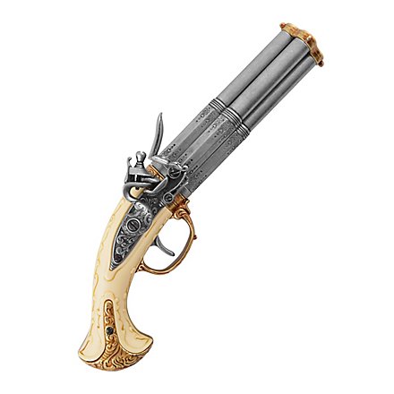 Pistola a pietra focaia a quattro canne - arma decorativa