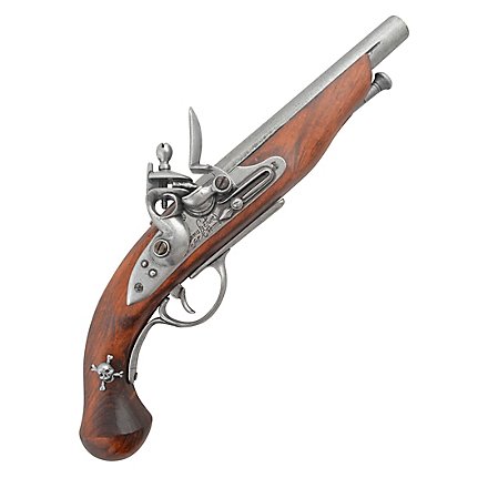Pistola a pietra focaia per pirati - Francese (grigia)