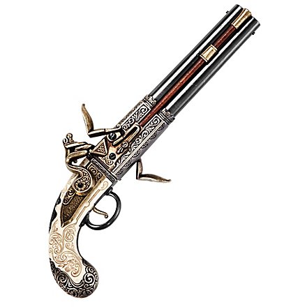 Pistole mit drehbarem Doppellauf Dekowaffe