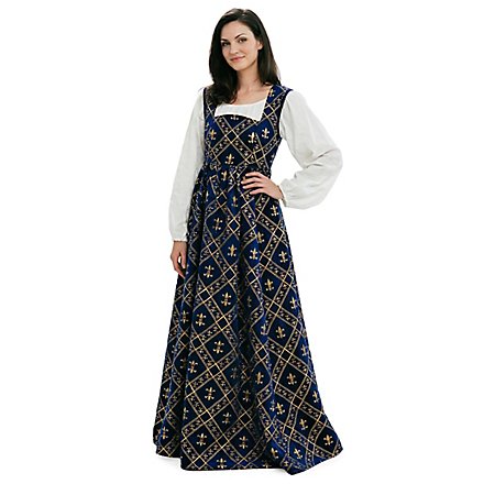 Robe bleue à fleurs de lys