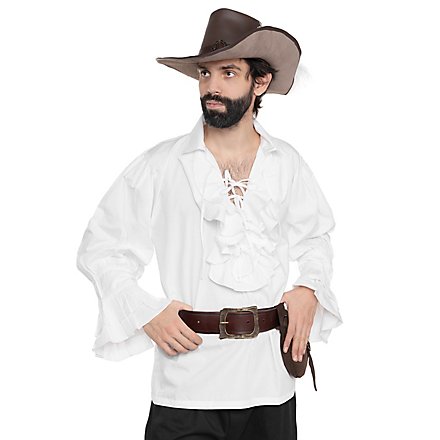 Rüschenhemd Renaissance weiß