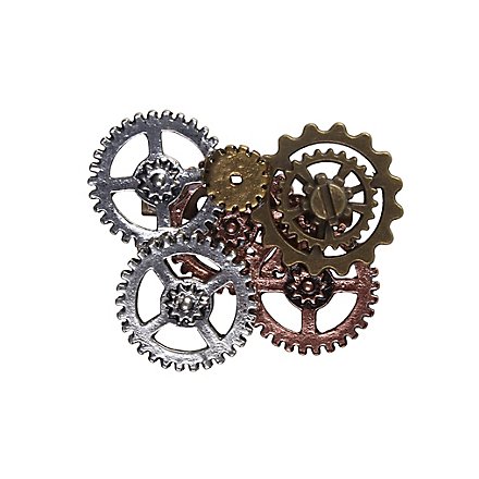 Steampunk-Brosche mit Zahnrädern