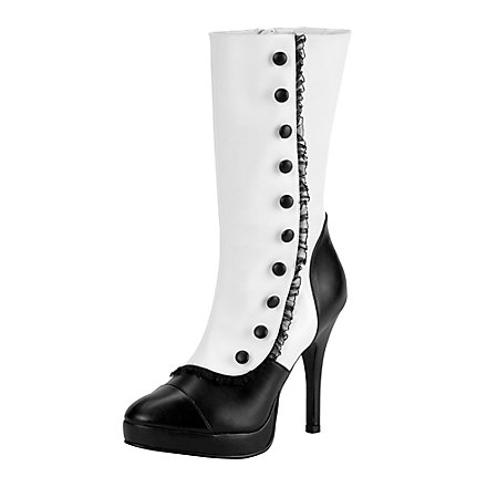 Steampunk Lady Boots black \u0026 white 