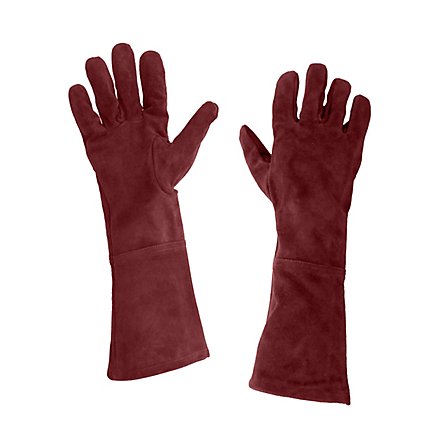 Suede Leather Gloves burgundy 