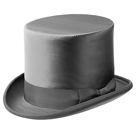 Tall Biedermeier silk top hat grey-silver