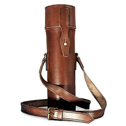 Thermos d'ambiance avec bandoulière marron
