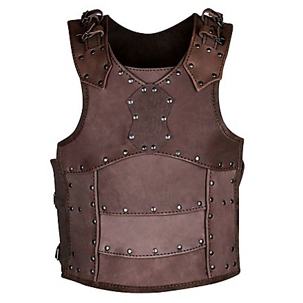 Torse en cuir marron de combattant