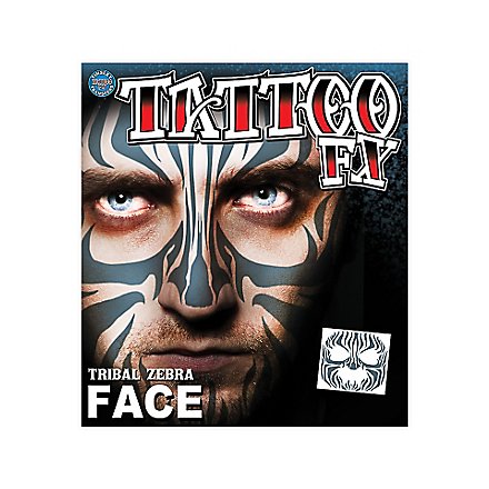 Tribal Zebra Temporary Face Tattoo