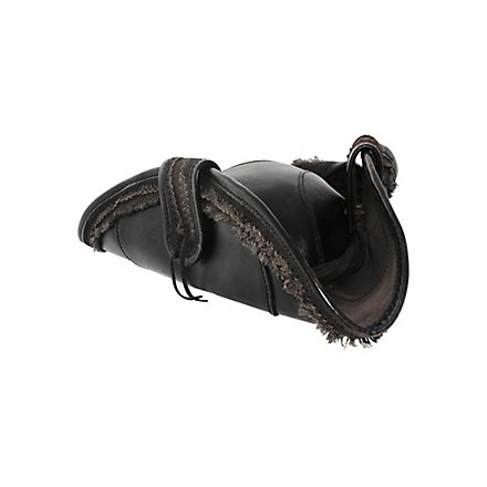 Tricorn hat made of leather black