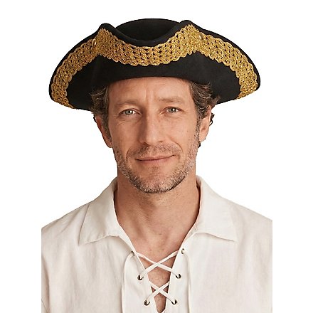 Tricorne de pirate noir