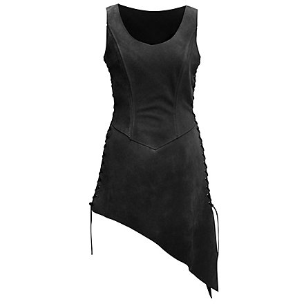 Tunique de serveuse en daim noir 