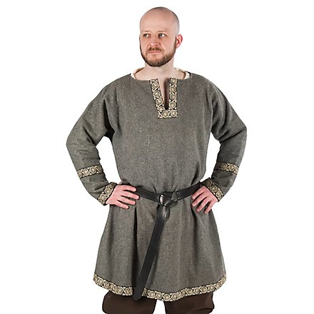 Grey Wool Viking Tunic - Viking Shield