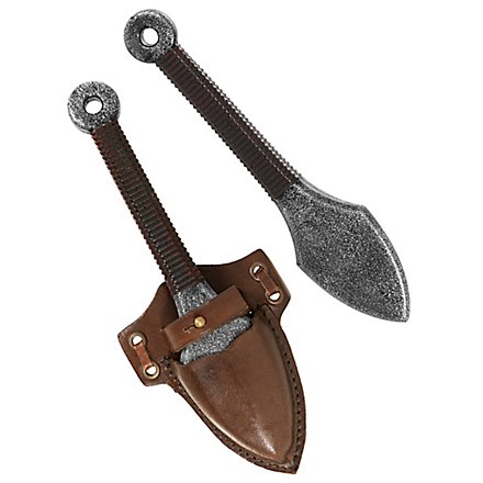 Wurfdolch mit Scheide - Kunai, braun Polsterwaffe