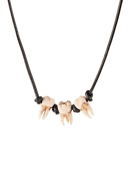 3D-Druck - 3 menschliche Zähne Anhänger mit Lederband