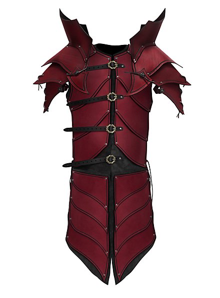 Armure de paladin elfe de sang en cuir rouge