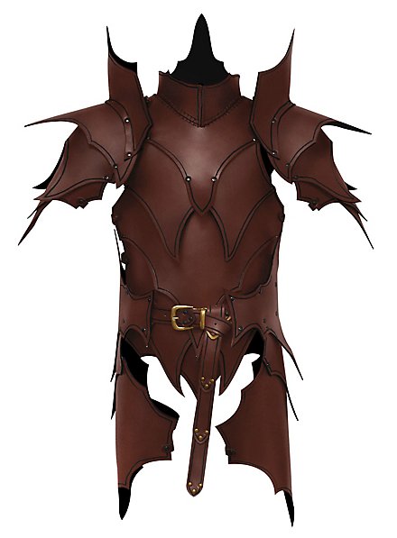 Armure d'elfe noir avec tassettes en cuir marron