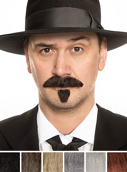Bartset Zappa mit Schnurrbart und Kinnbart