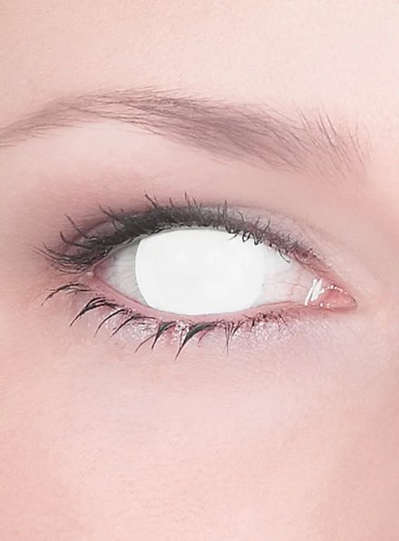 Weiße Kontaktlinsen ohne Pupille