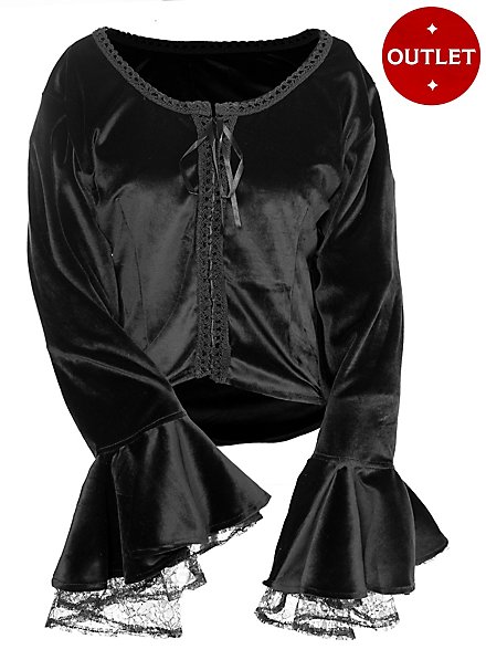 Blouse médiévale en velours avec garniture - Erina