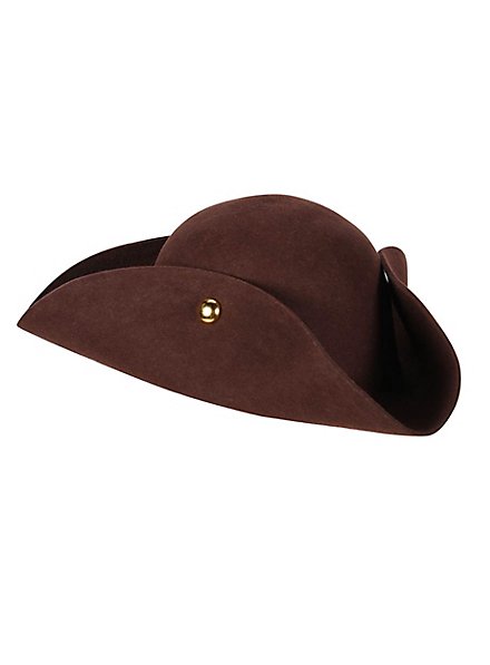 Cappello a tricorno in feltro marrone