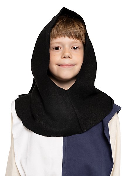 Capuche médiévale noir pour enfant