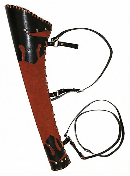Carquois médiéval noir et rouge