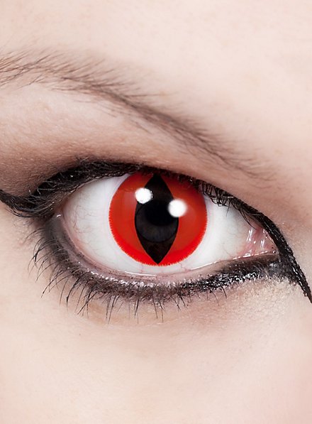 dark red cat eye contacts