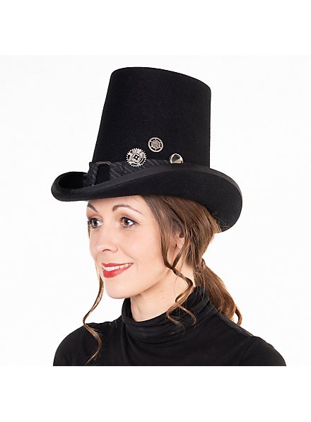 Chapeau Noir En Feutre Style Années 60 Avec Ruban - Taille L - Look Vintage élégant
