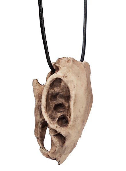 Colgante de Calavera de Rata Impresión 3D con cordón de cuero (7cm)