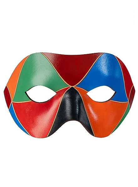 Colombina Arlecchino de cuoio maschera veneziana in cuoio