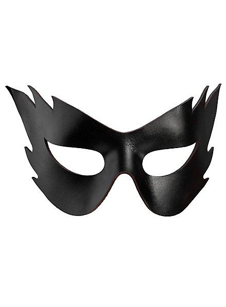 Colombina Fiamma noir Masque en cuir vénitien