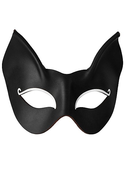 Colombina Gatta nero Venezianische Katzenmaske aus Leder