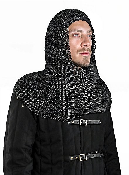 Cota De Malla Para La Cabeza - Guardia De La Ciudad, Ennegrecida