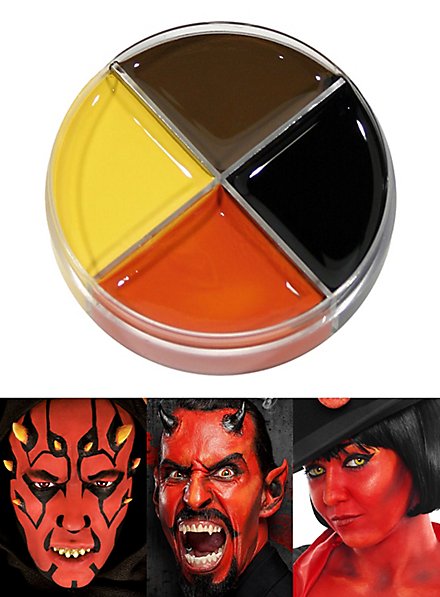 Crema trucco diavolo rosso-giallo-marrone-nero 15ml