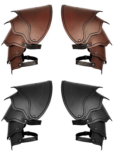 Schulterpanzer Leder schwarz Drachenreiter
