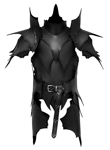 Dunkelelf Lederrüstung mit Beintaschen schwarz