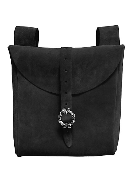 Grande sacoche de ceinture en daim noir