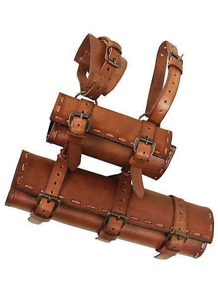 Gürtelgehänge mit zwei Schwertscheiden braun 