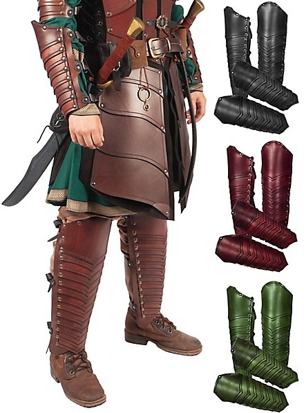 Leather bracers and greaves set – Dragonback