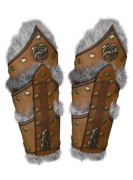 Leather bracers with fur - Heimdall