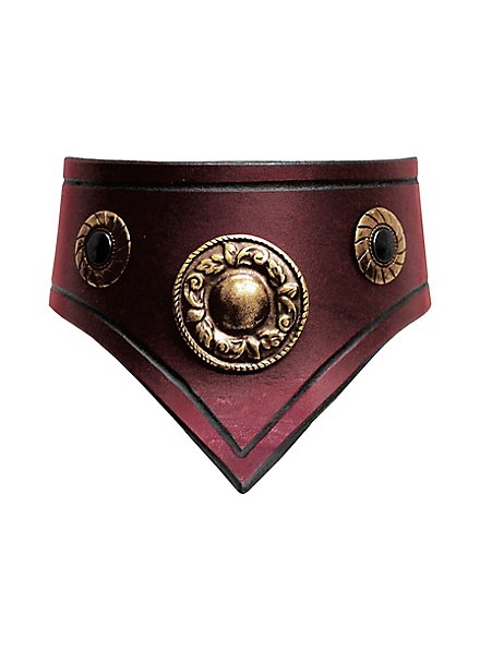 Leather Collar red & gold 